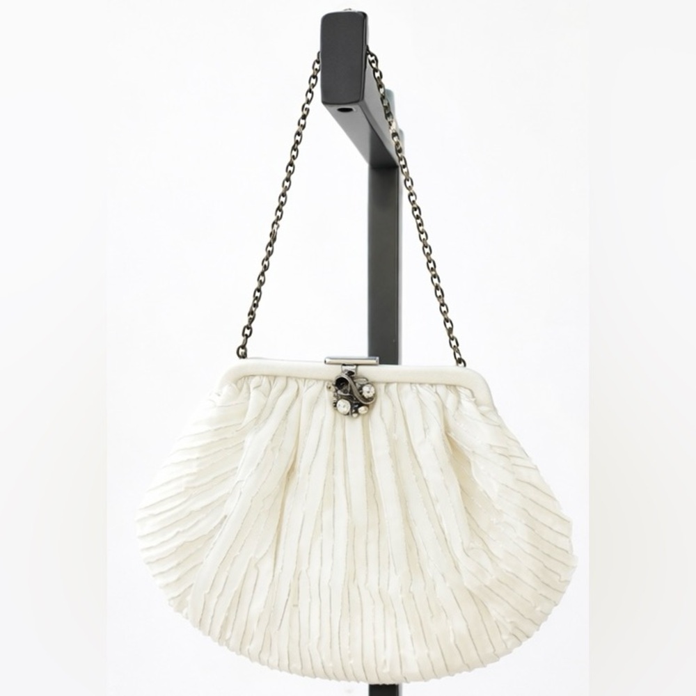 Vintage 1950s CRF England Ivory Evening Bag | Bridal Clutch